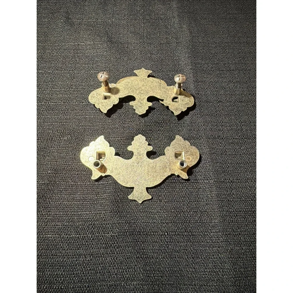 Vintage Brass Drawer Pulls Chippendale Batwing Ornate Replacement Lot of 7 READ